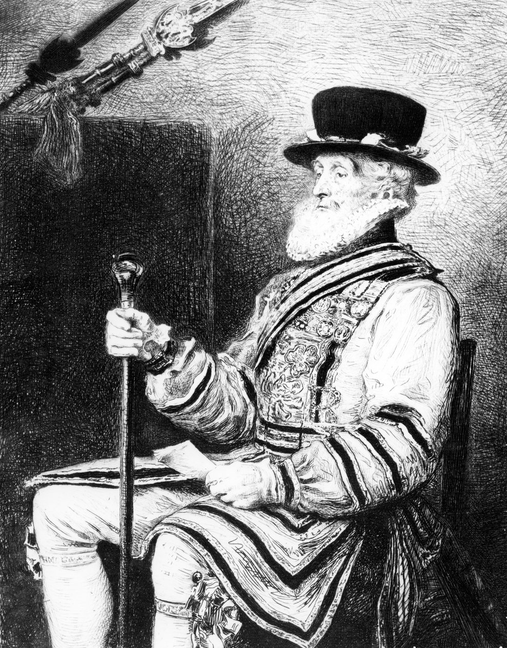 The Yeoman of the Guard, printti Charles Waltner tekijältä John Everett (after) Millais