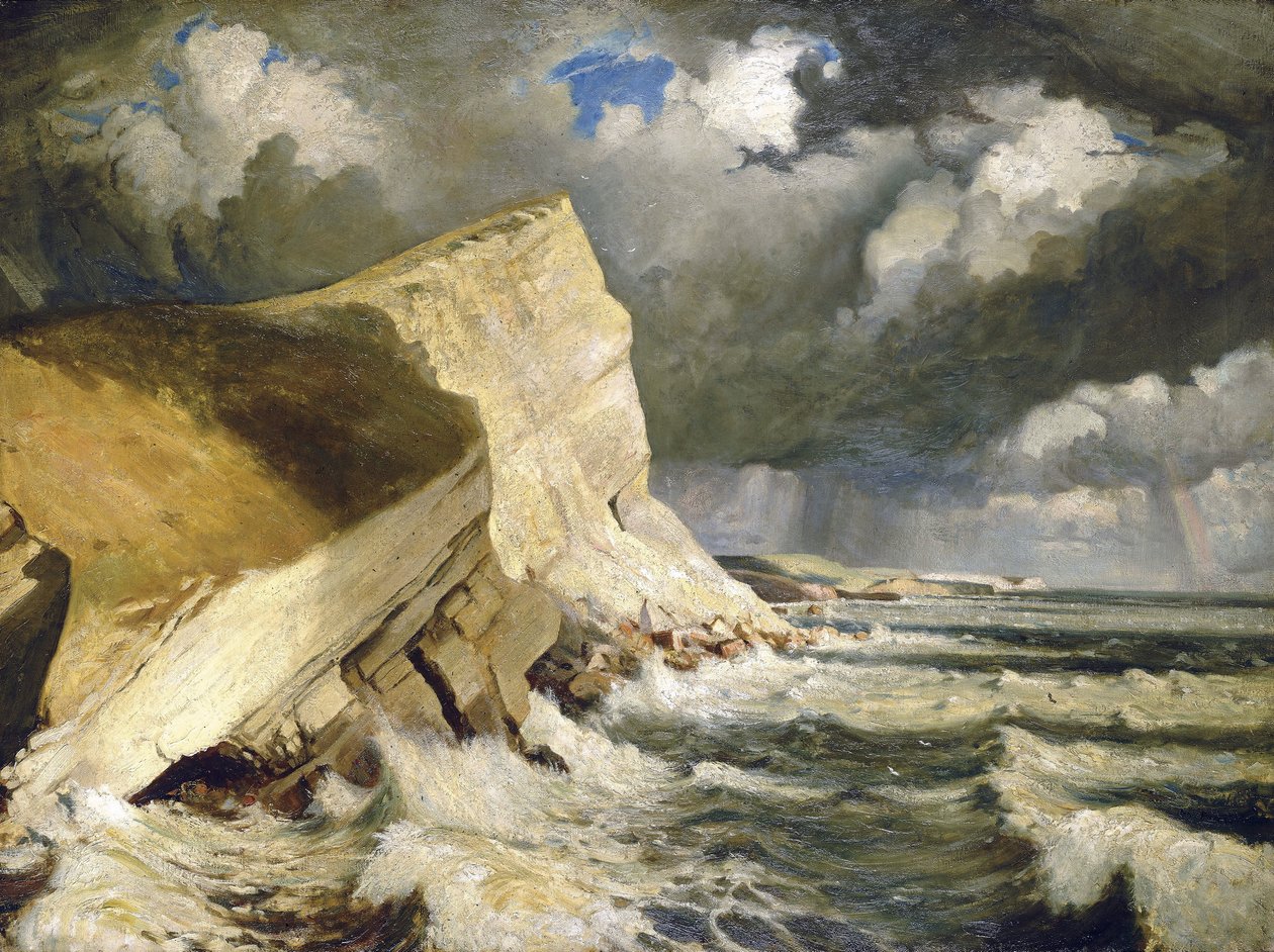 Lulworth Creek, Dorsetissa (Englanti). Herbert Barnard John Everettin (1876-1949) öljy kankaalle. tekijältä John Everett