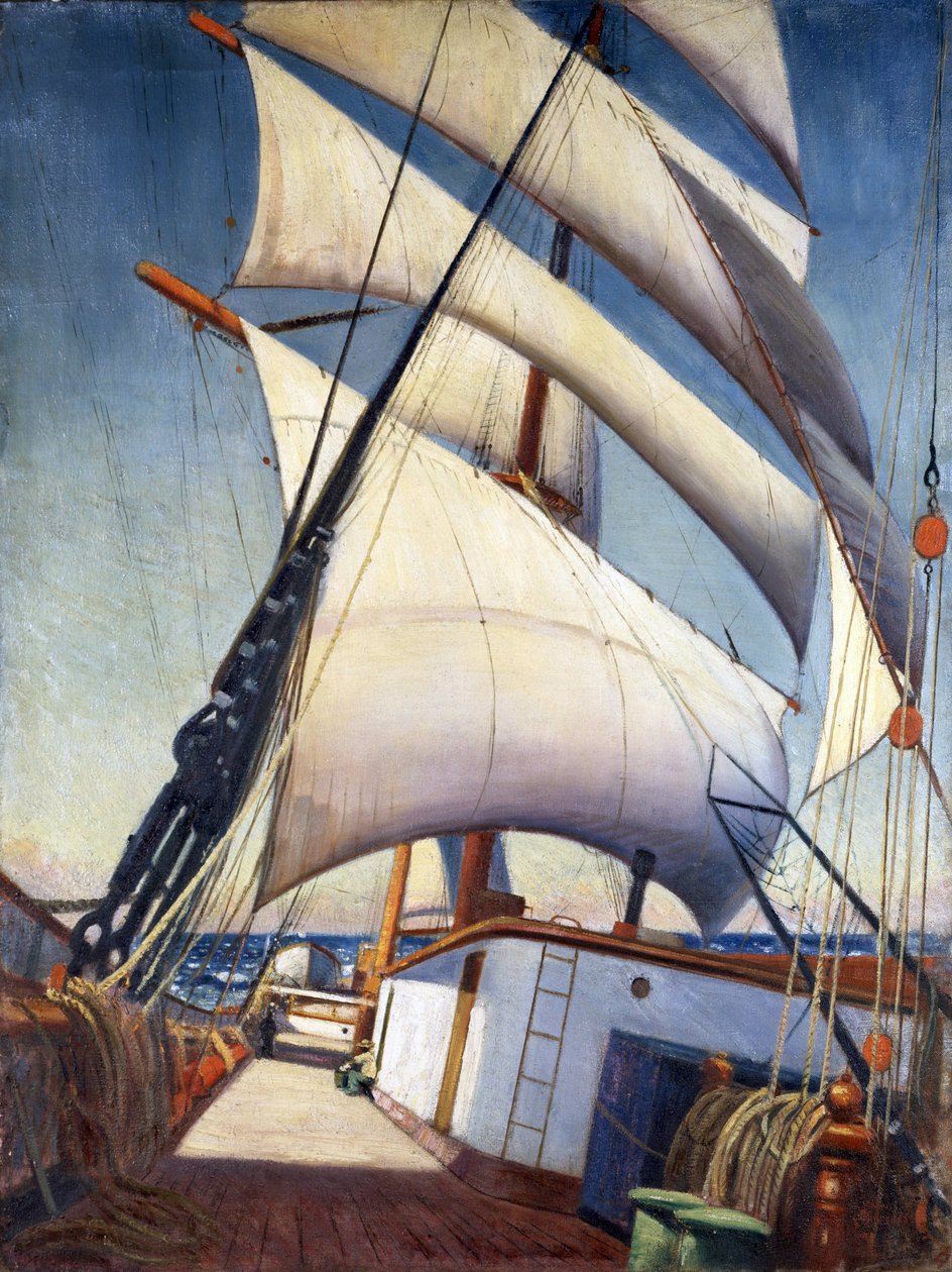 Birckdalen silta matkalla Bristolista Sabine Passiin, Texasiin (Yhdysvallat, Yhdysvallat) huhti-kesäkuussa 1920. Öljy paperille tekijältä John Everett