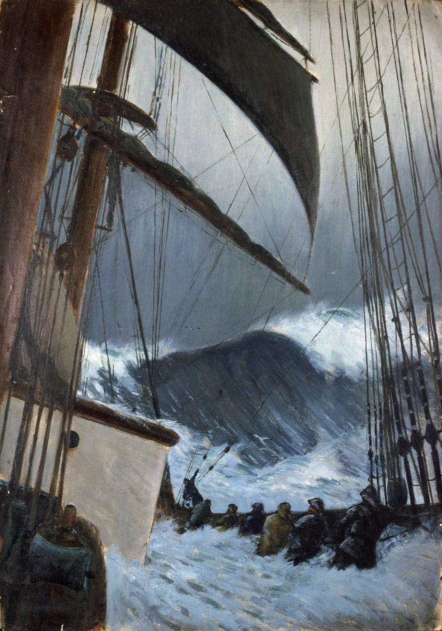 Birckdalen silta myrskyssä matkalla Bristolista Sabine Passiin, Texasiin (Yhdysvallat, Yhdysvallat) huhti-kesäkuussa 1920. tekijältä John Everett
