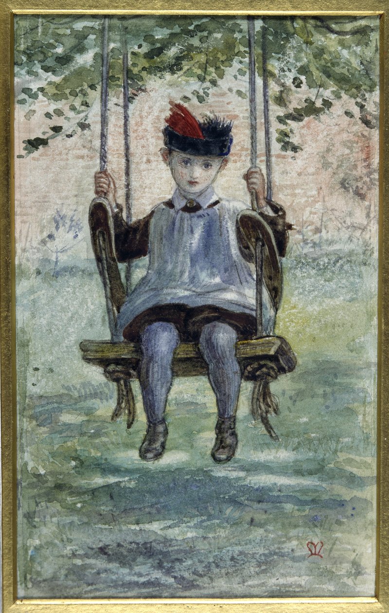 Poika keinussa (akvarelli) tekijältä John Everett Millais