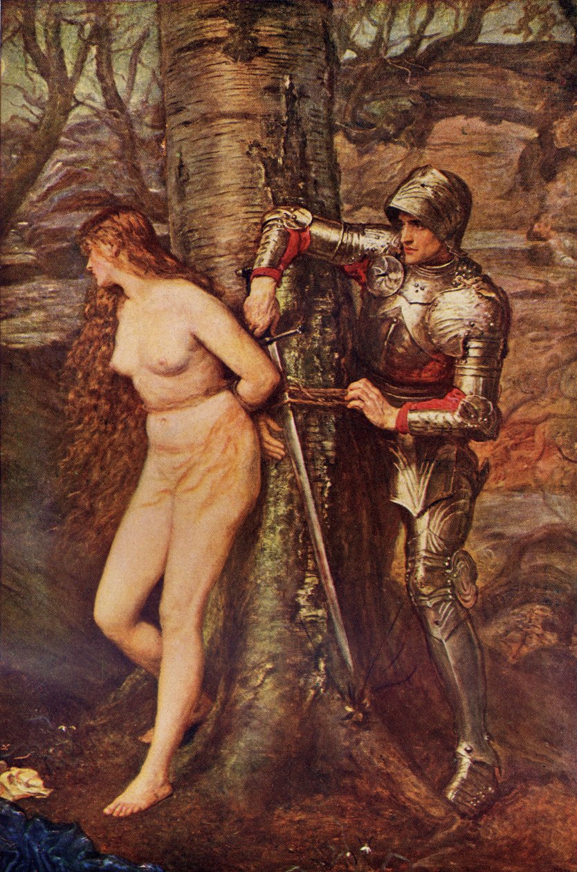 A Knight-errant - Ritarillisen romanttisen kirjallisuuden hahmo, kuvitus A. R. Hope Moncrieffin kirjasta 