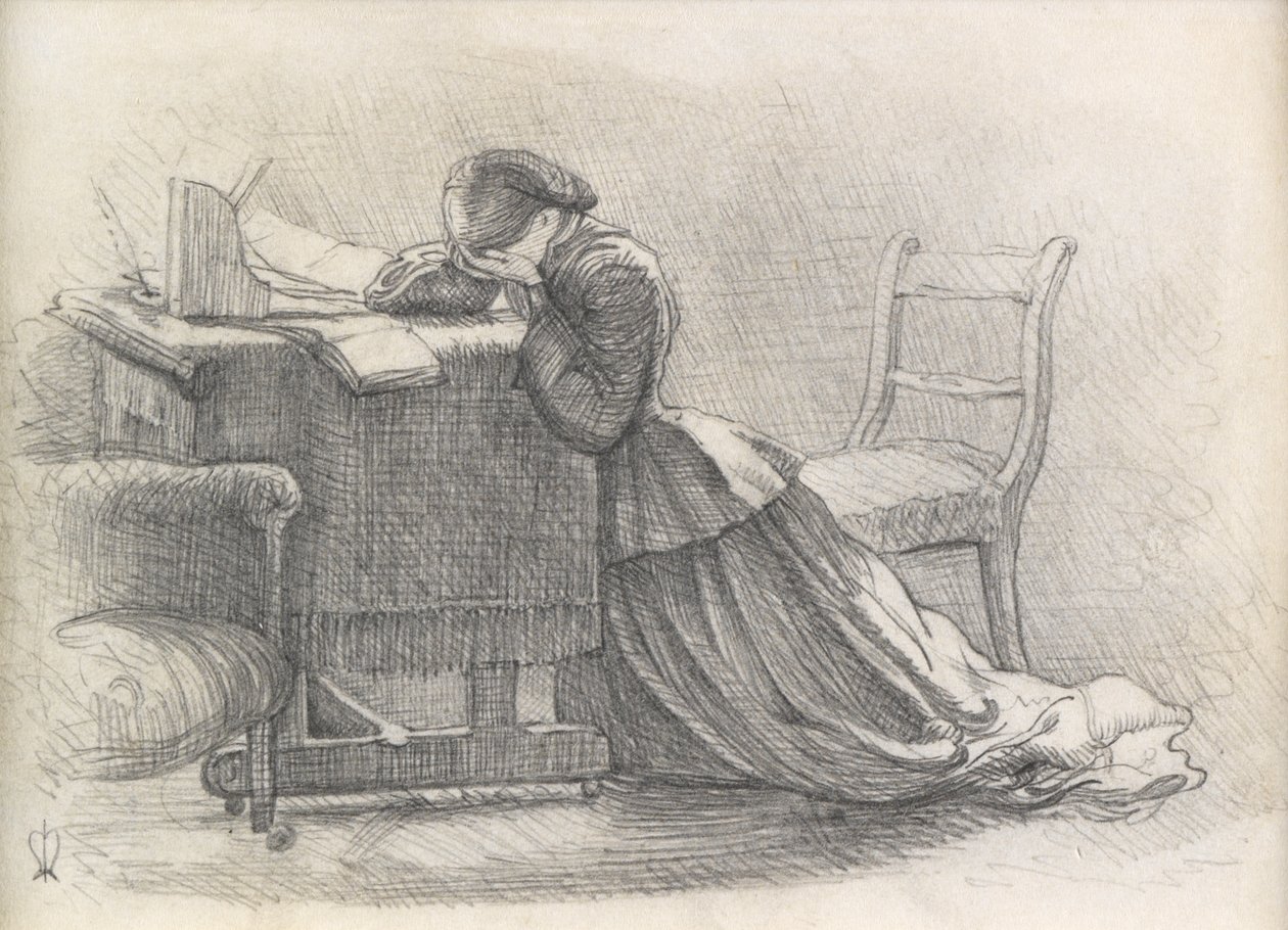 Vaimo - kuvitus runoon tekijältä John Everett Millais