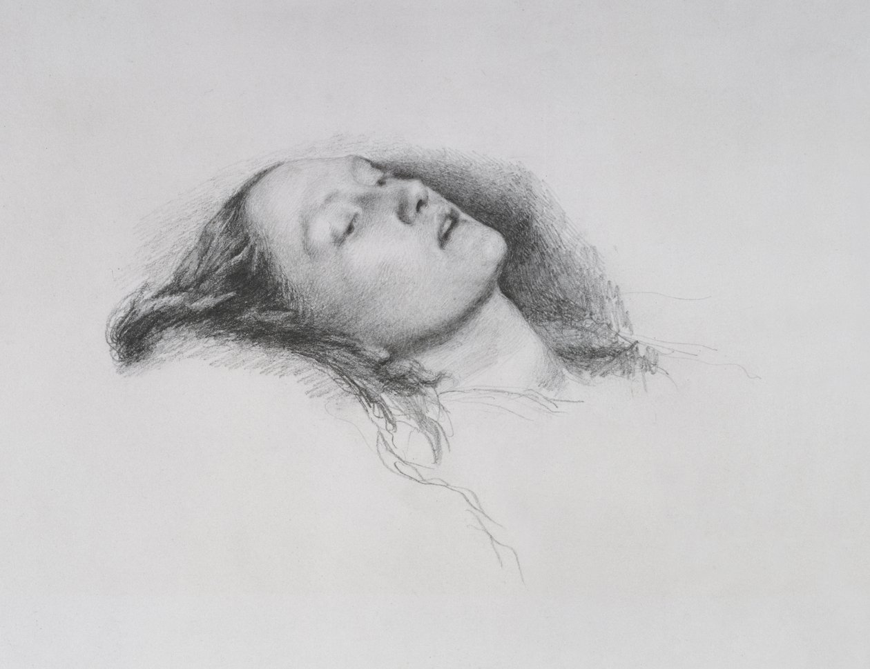 Elizabeth Siddal: Tutkimus "Ophelialle", 1852 tekijältä John Everett Millais
