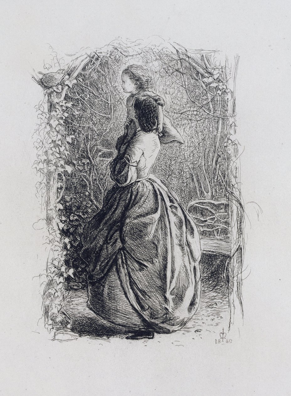 Hyvää kevättä (etsaus paperille) tekijältä John Everett Millais