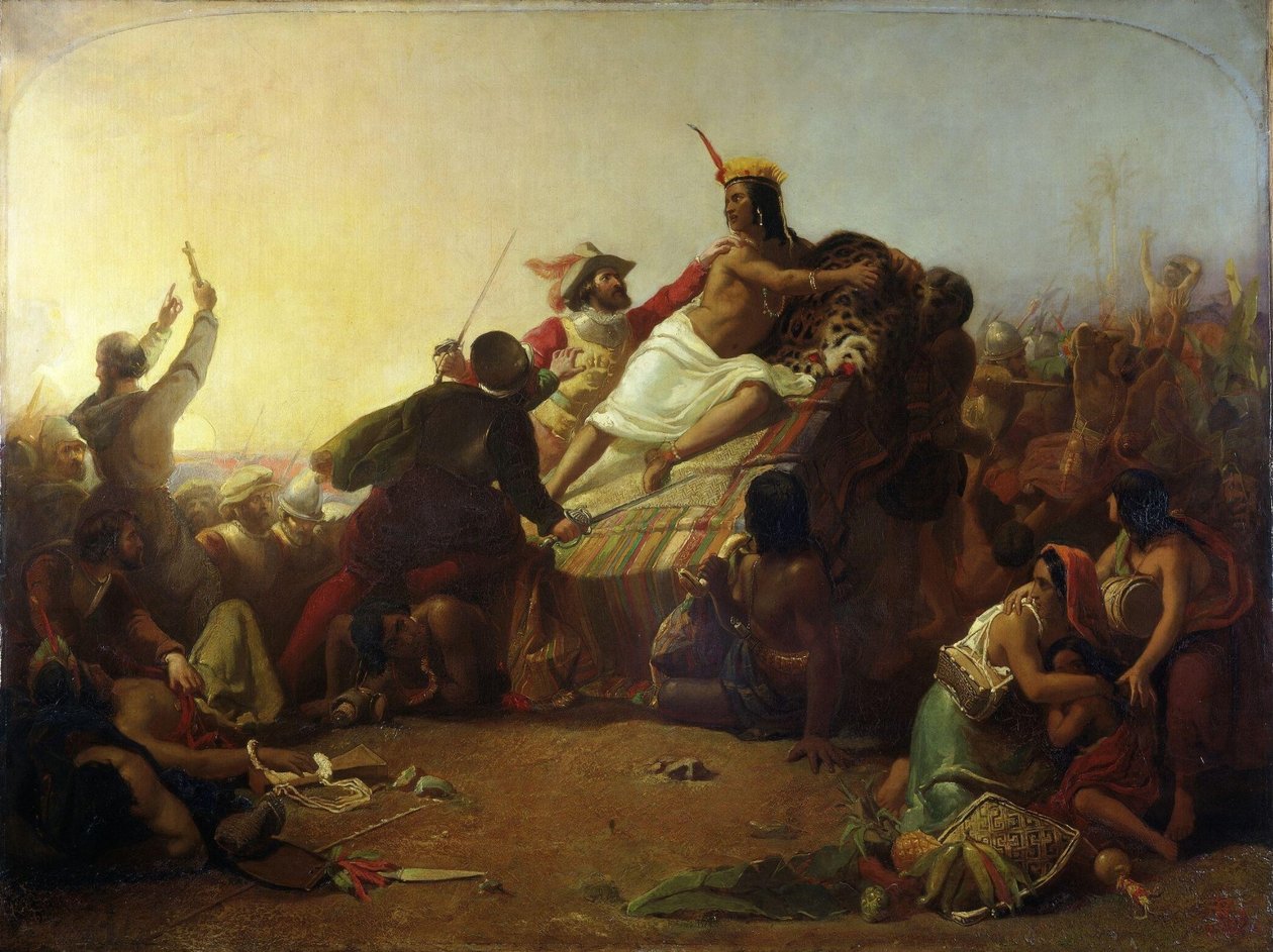 John Everett Millais - Pizarro kaappaa Perun inkat tekijältä John Everett Millais