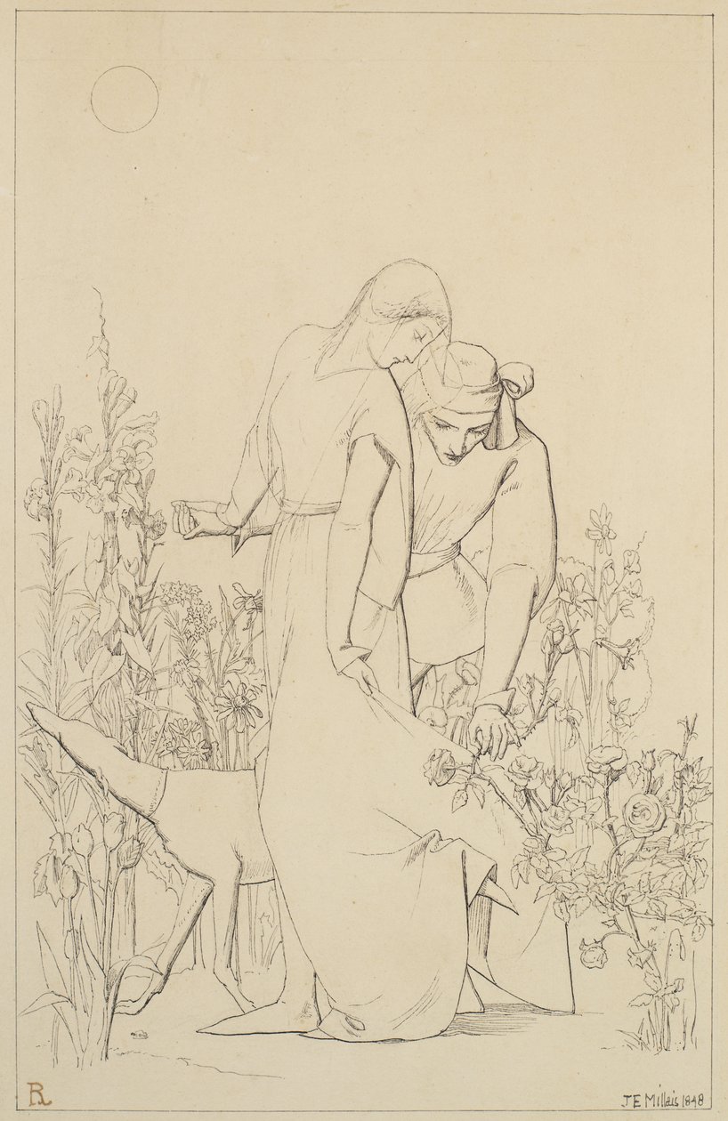 Ruusupensaan rakastajat, 1848 tekijältä John Everett Millais