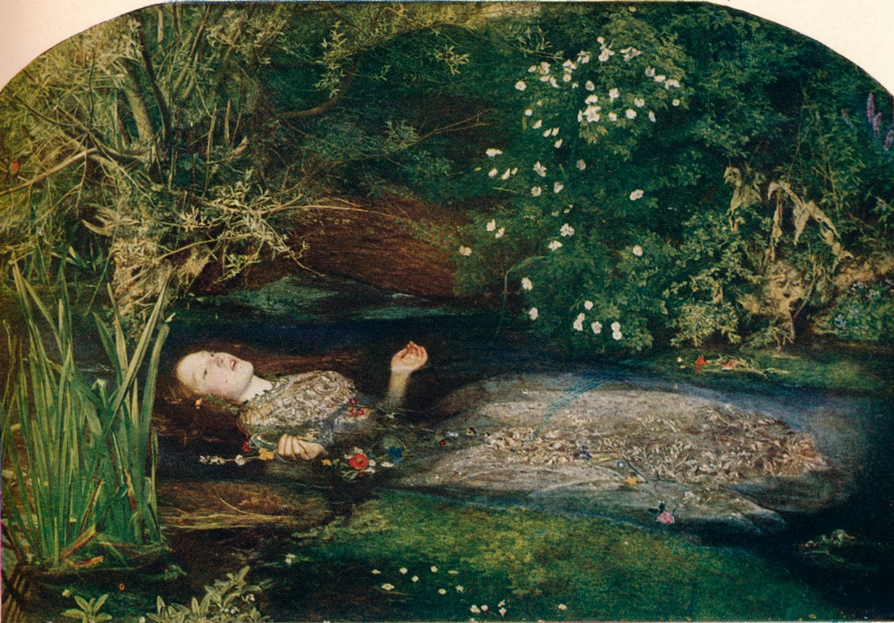 Ophelia, 1851-2, 1911 tekijältä John Everett Millais