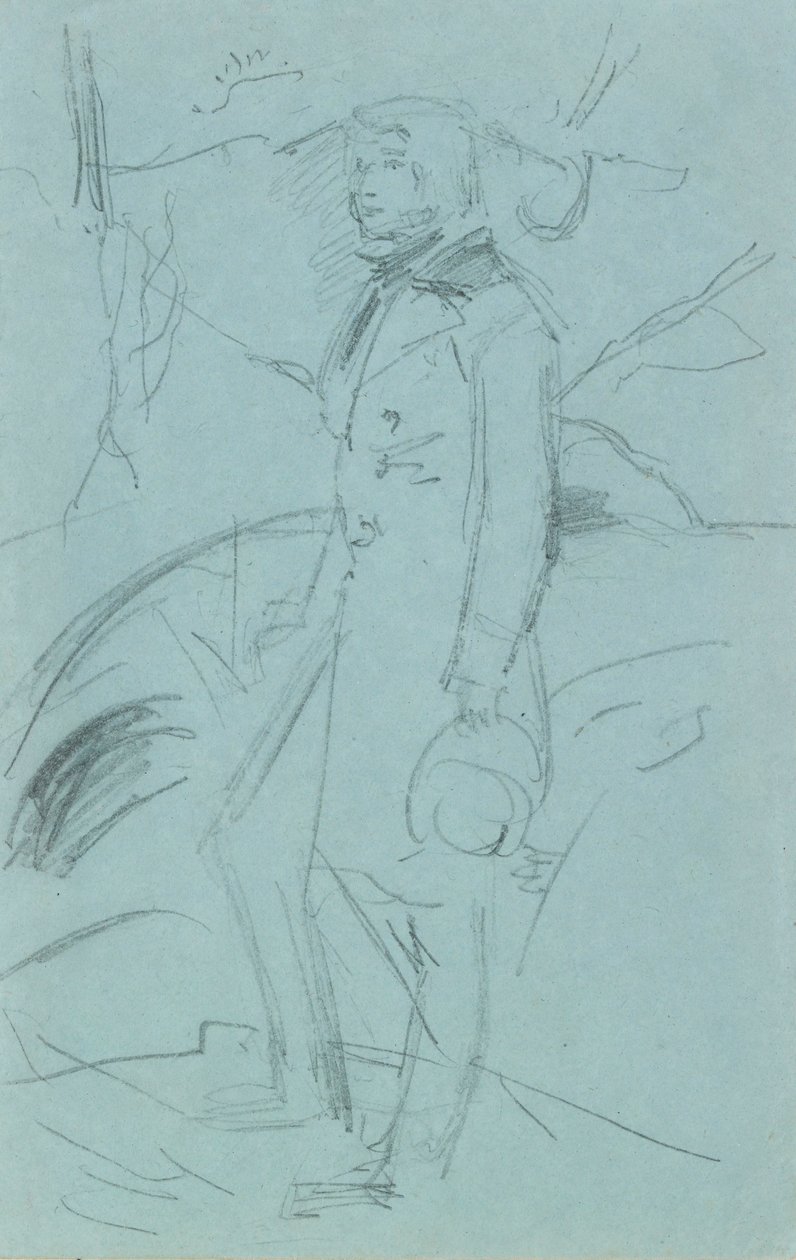 Alustava luonnos John Ruskinin muotokuvalle, 1853-1854 tekijältä John Everett Millais