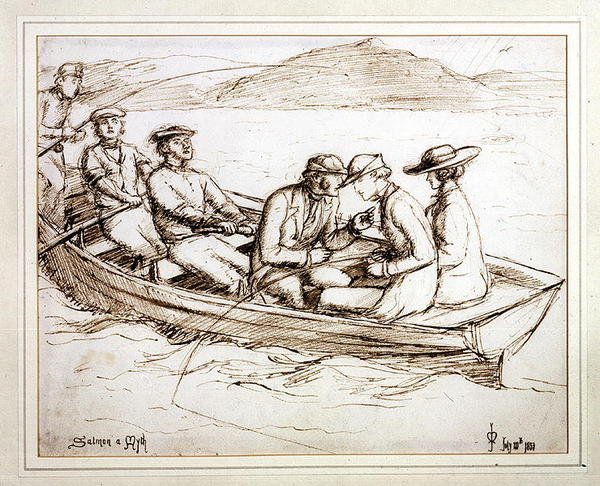 Lohi myytti (kynä ja muste paperille) tekijältä John Everett Millais