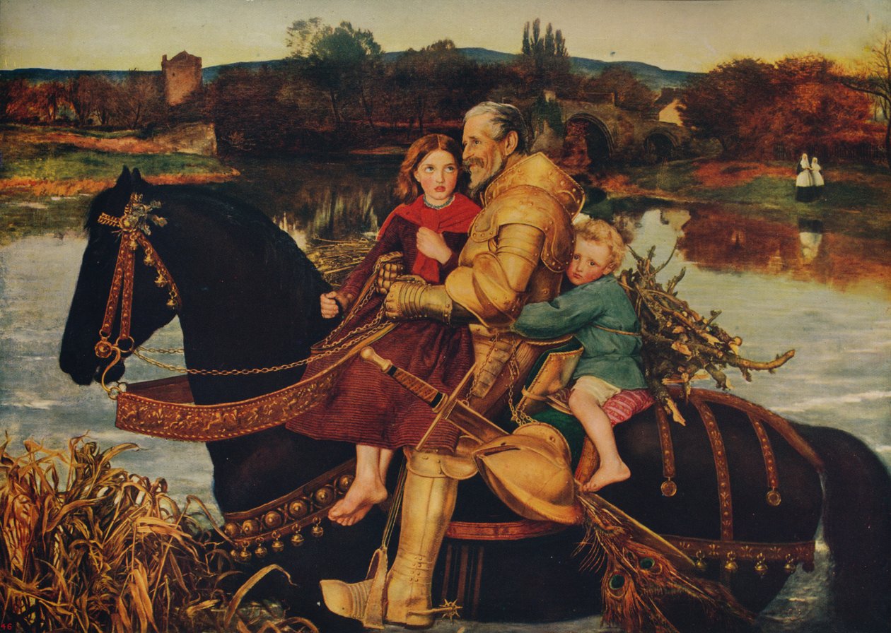 Sir Isumbras Fordissa, 1857, c1915 tekijältä John Everett Millais