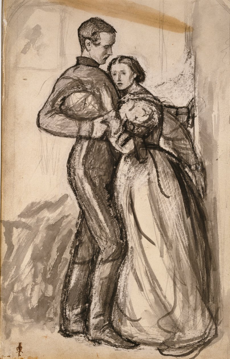 Tutkimus The Black Brunswickerille, 1859 tekijältä John Everett Millais