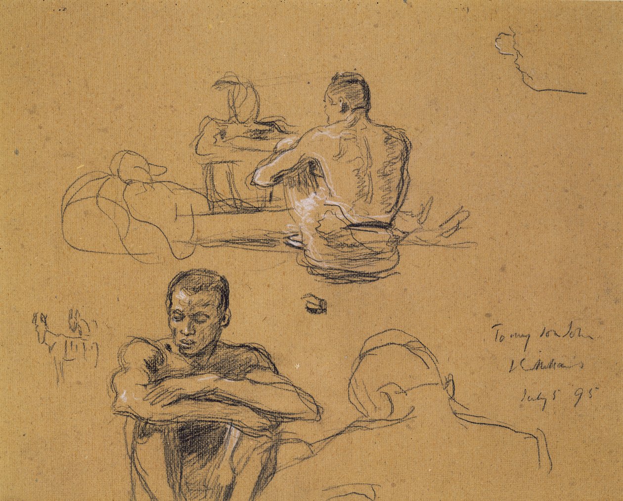 Study for The Last Trek, 1895 (hiili ruskealla taiteilijataululla) tekijältä John Everett Millais