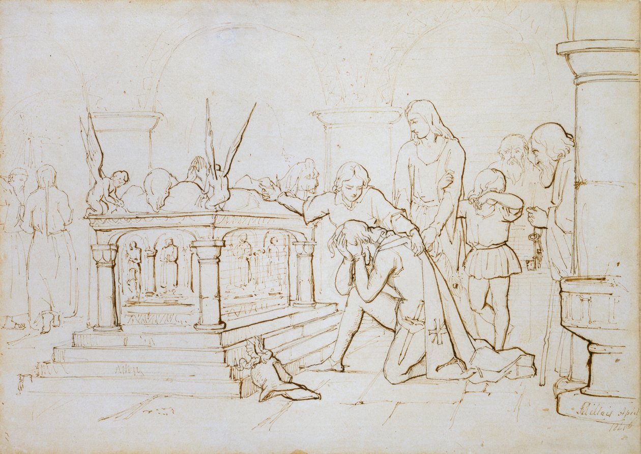 Ristiretkeläisten paluu, 1840 tekijältä John Everett Millais
