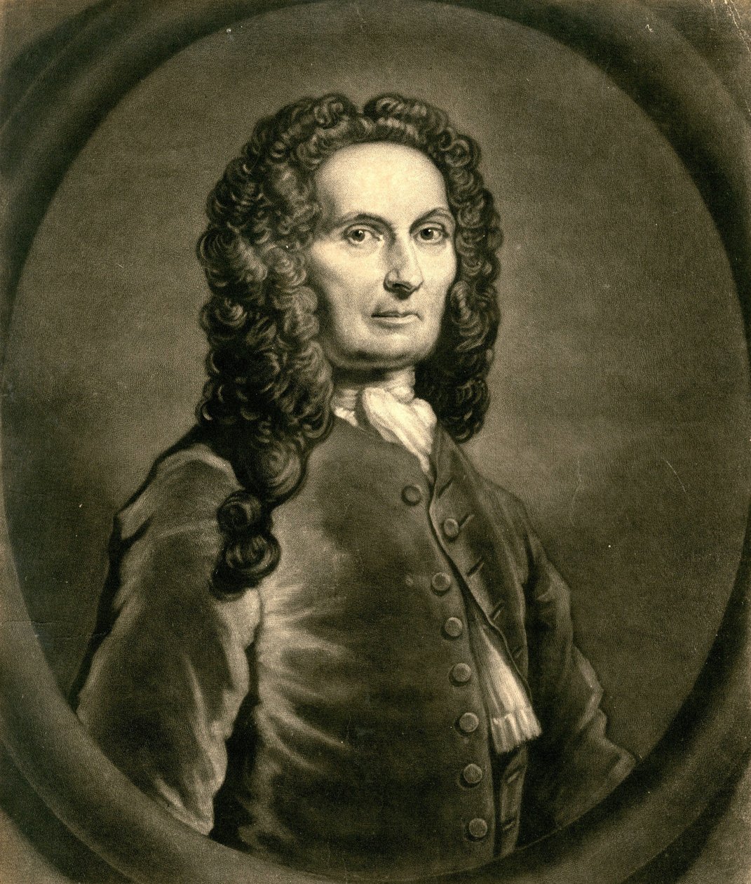 Ranskalaisen matemaatikon Abraham de Moivren muotokuva 1667-1754, 1736 tekijältä John Faber