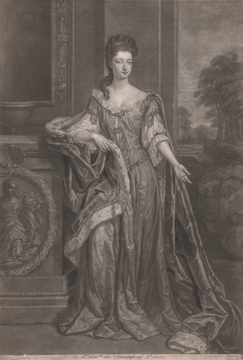 Hampton Courtin kaunottaret: The Right Honorable Mary, Dorsetin kreivitär tekijältä John Faber the younger