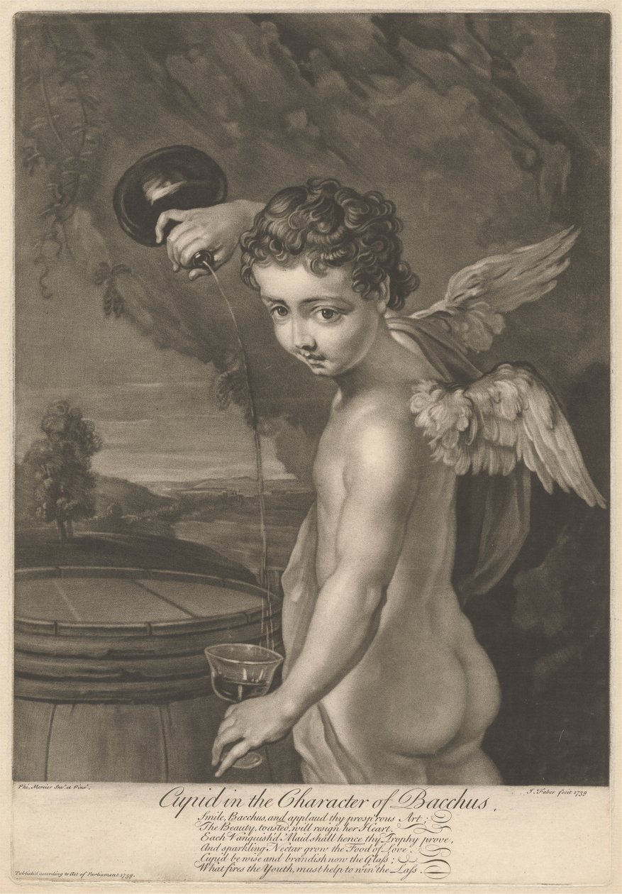 Amor Bacchuksen hahmossa tekijältä John Faber the younger