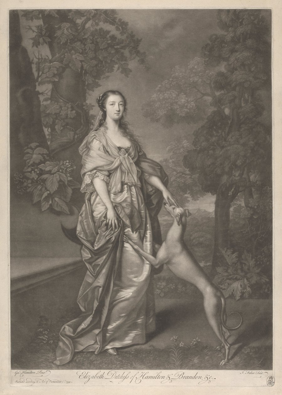 Elizabeth, Hamiltonin herttuatar tekijältä John Faber the younger