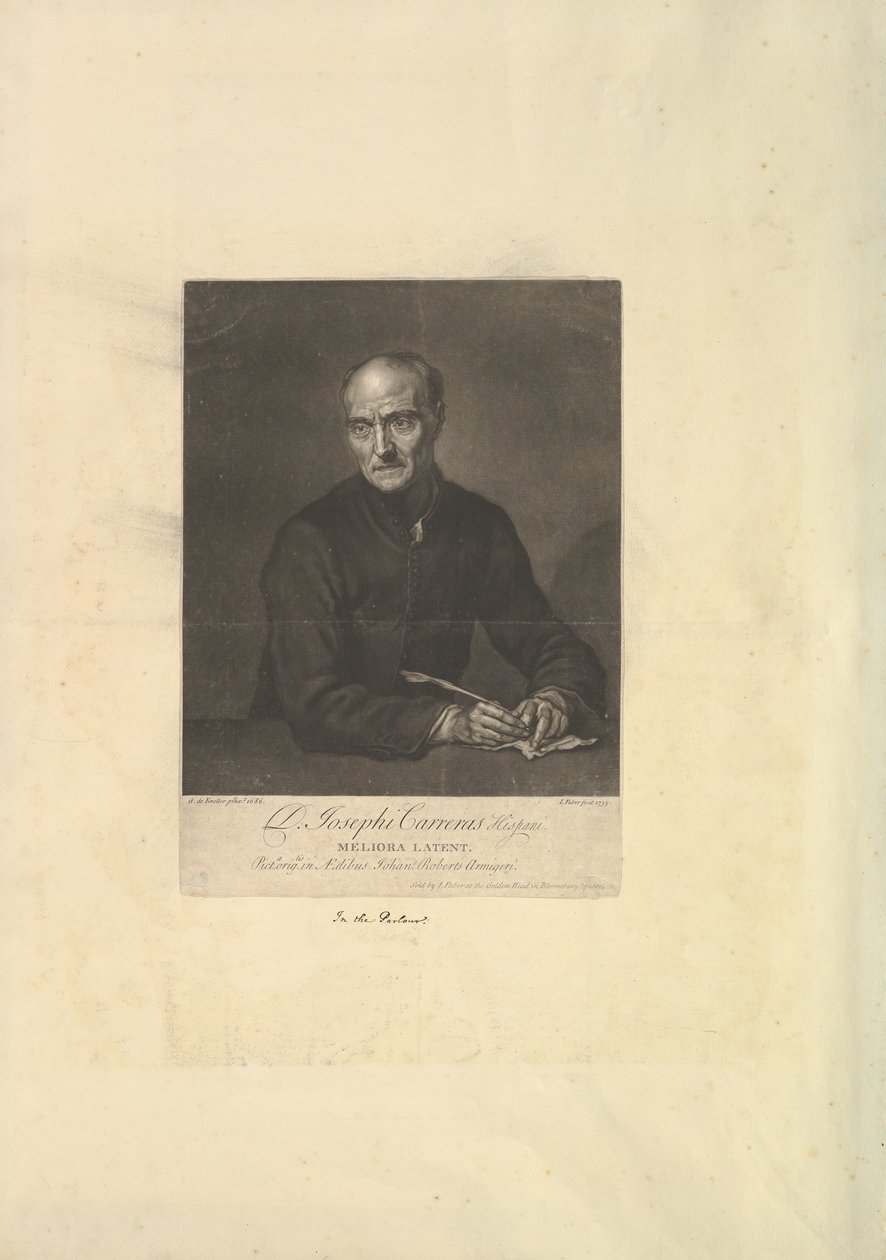 Joseph Carrerasin muotokuva, 1735. tekijältä John Faber the younger