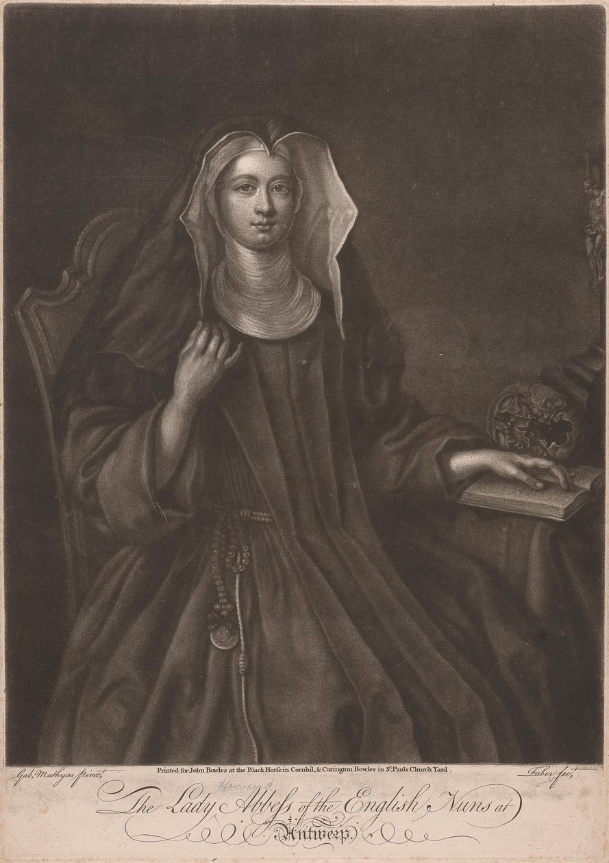 Antwerpenin englantilaisten nunnien lady Howard Abbess tekijältä John Faber the younger