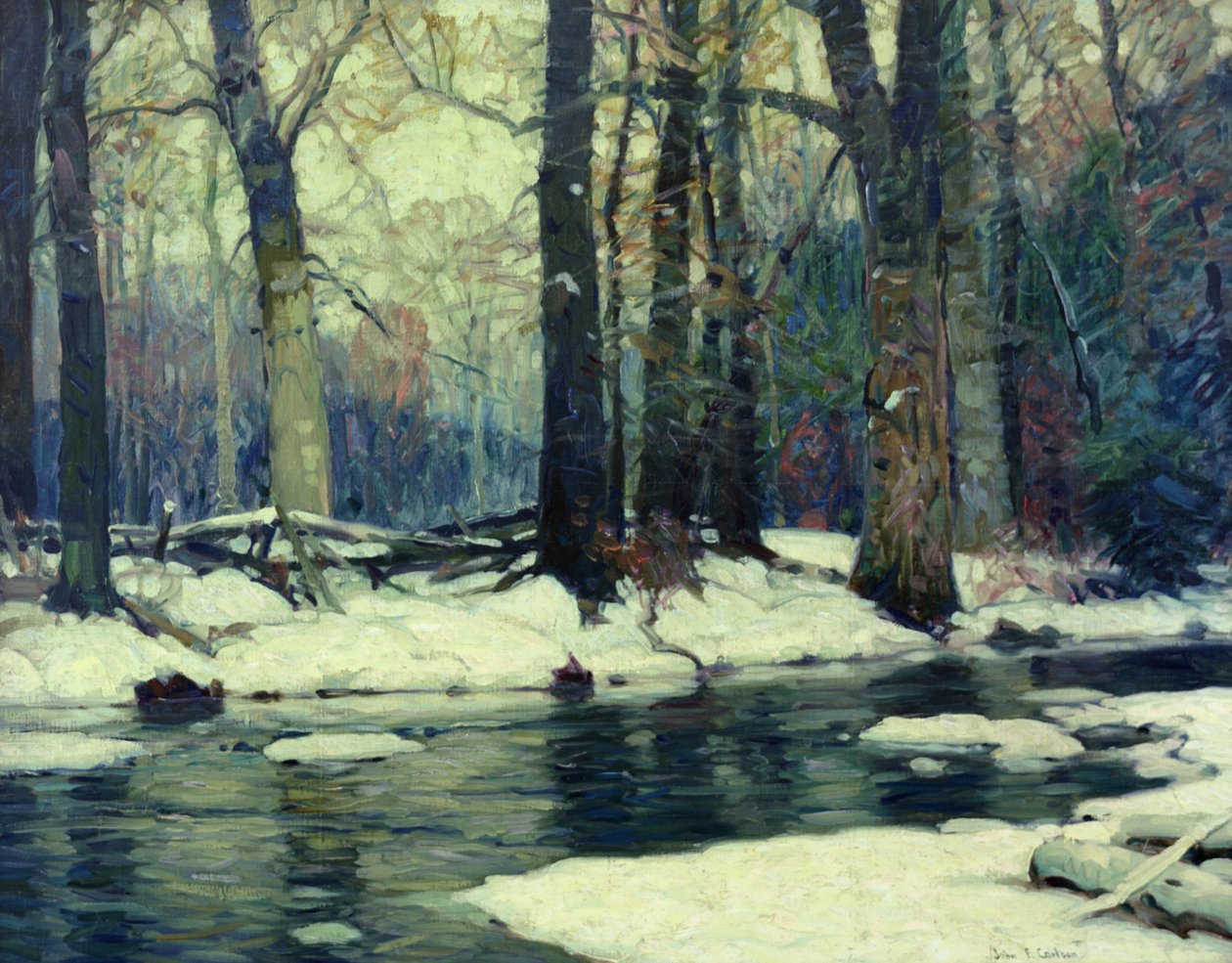 Sylvan Stream (öljy kankaalle) tekijältä John Fabian Carlson