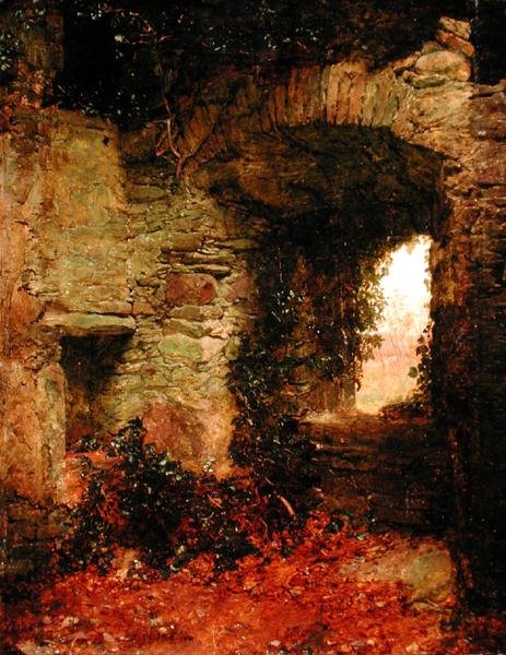 Galloway Keep, n. 1870 (öljy paneelissa) tekijältä John Faed