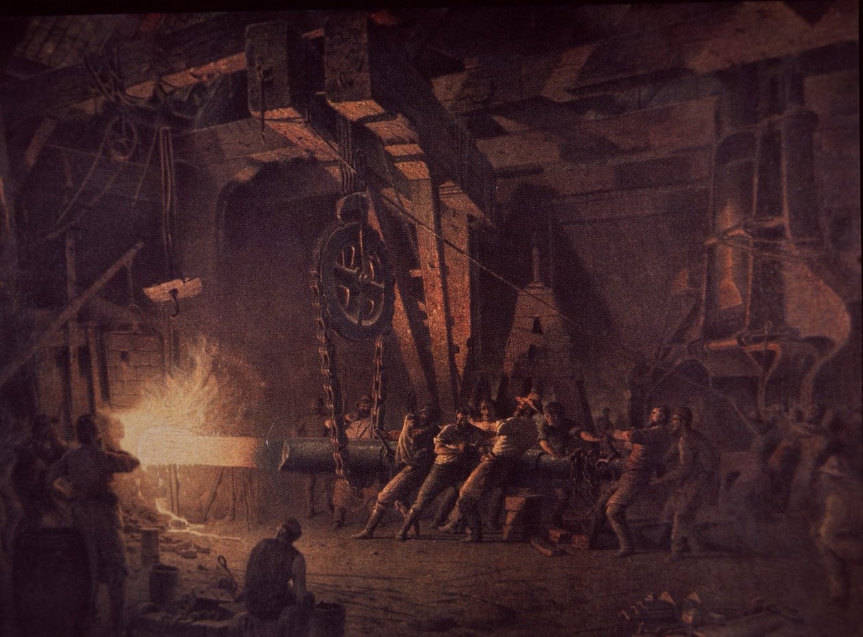 West Point Gun Foundry, akselin taonta, n. 1867 (öljy kankaalle) tekijältä John Ferguson Weir