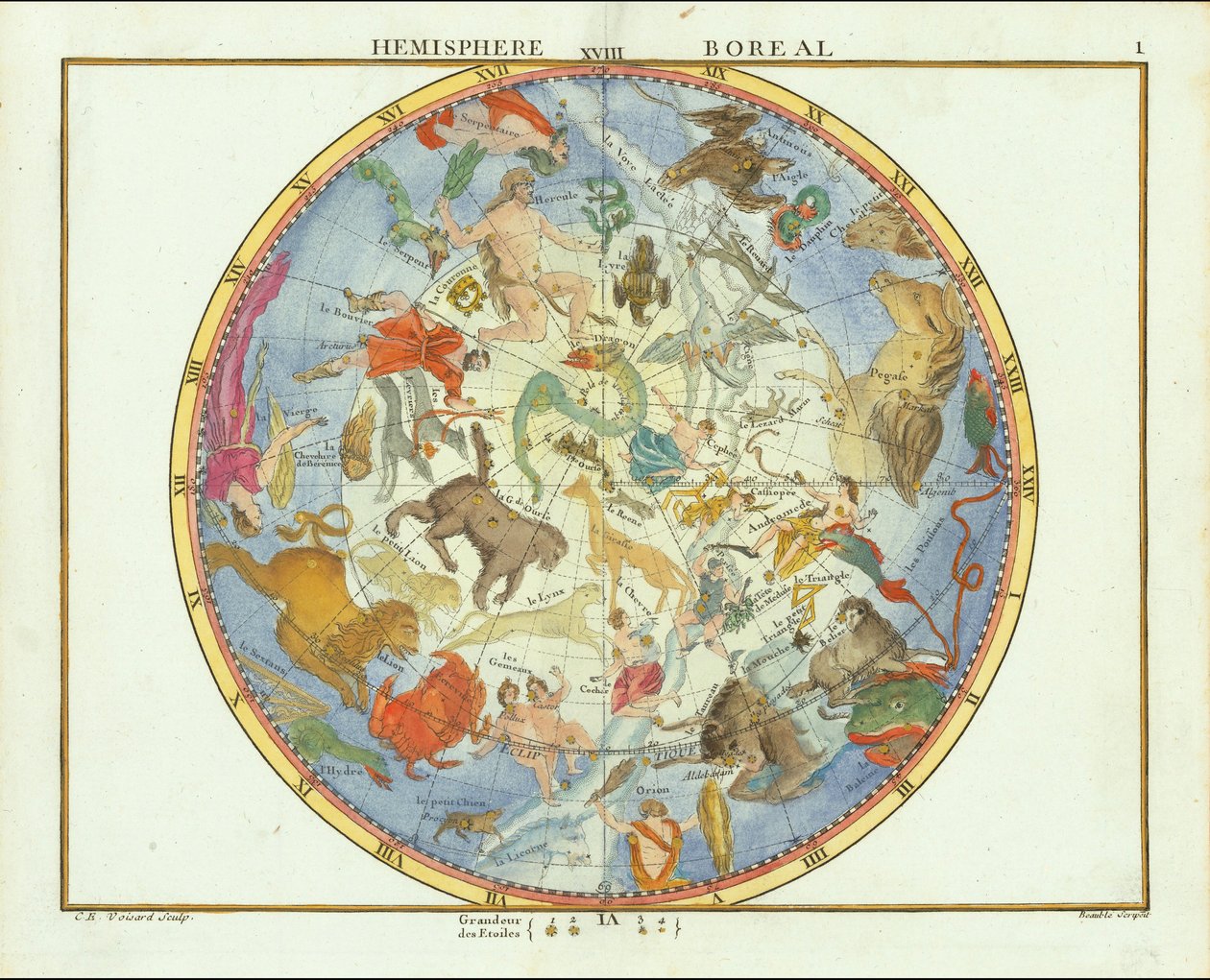 1776 - John Flamsteed - Hemisphere Boreal (rajattu) tekijältä John Flamsteed