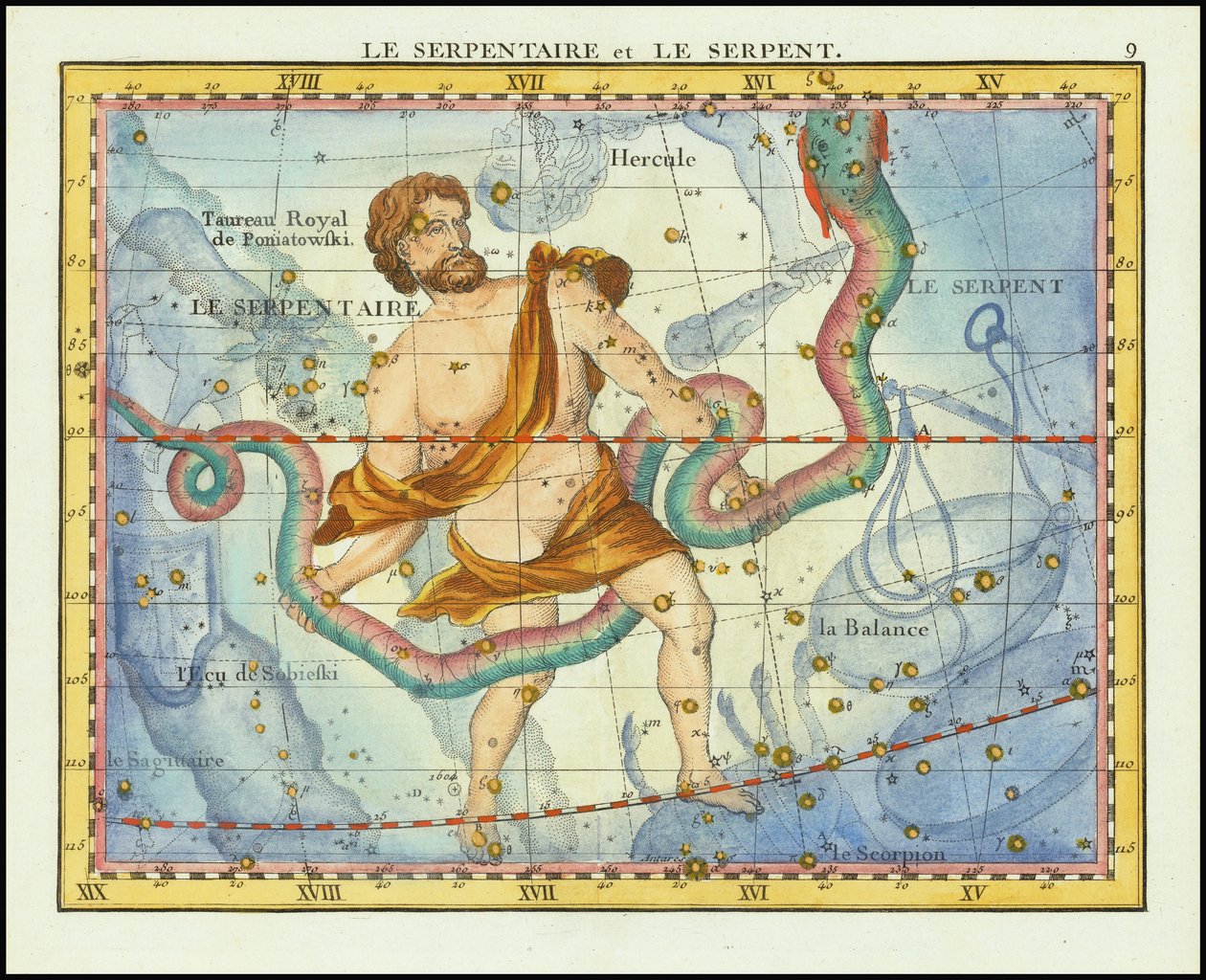 1776 - John Flamsteed - Käärme ja serpentiini (Ophiucus  Serpens) tekijältä John Flamsteed