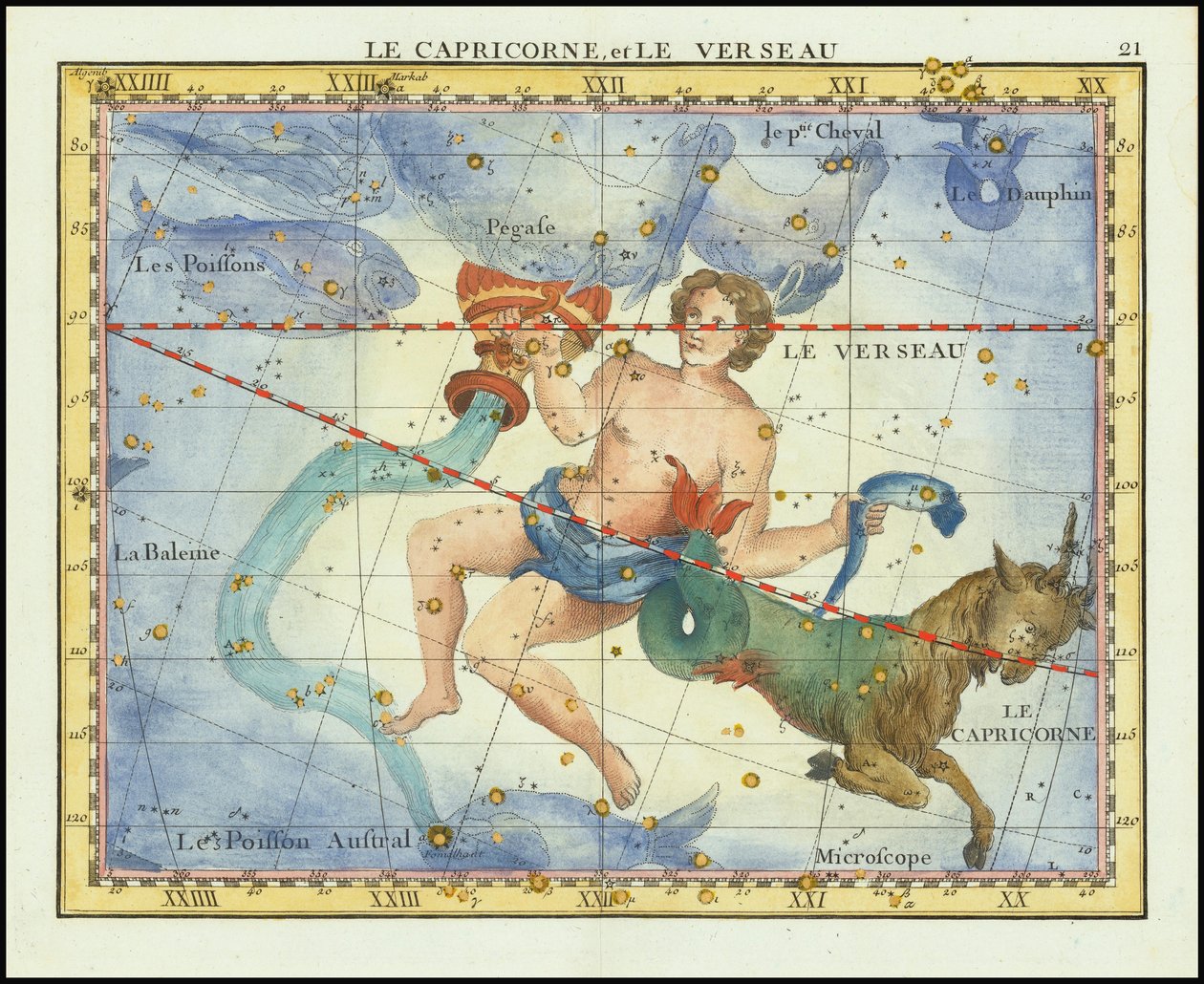 1776 - John Flamsteed - Le Capricorne, et Le Verseau (Kauris ja Vesimies). tekijältä John Flamsteed