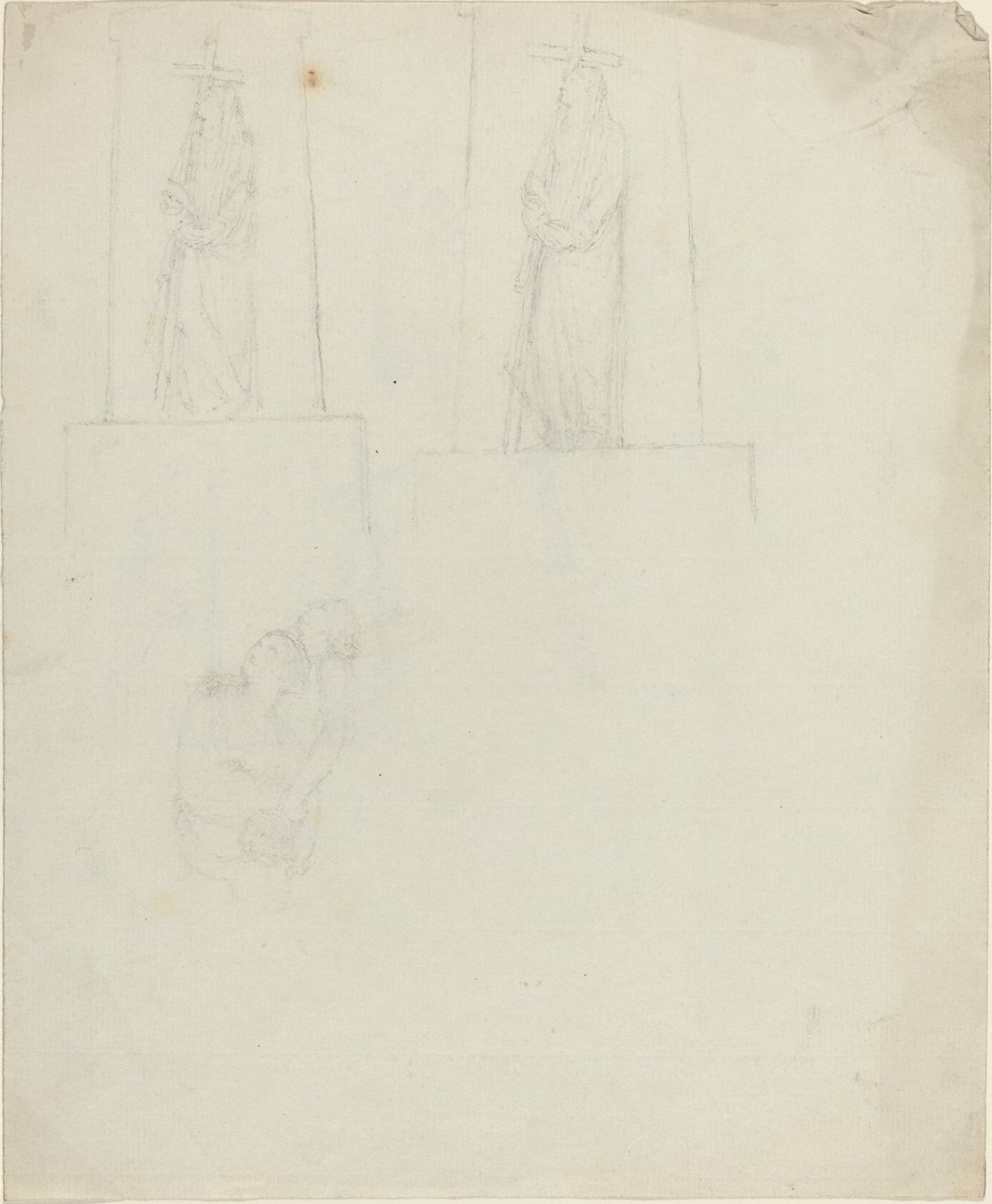 Suunnitelmat monumentille [recto ja verso] tekijältä John Flaxman