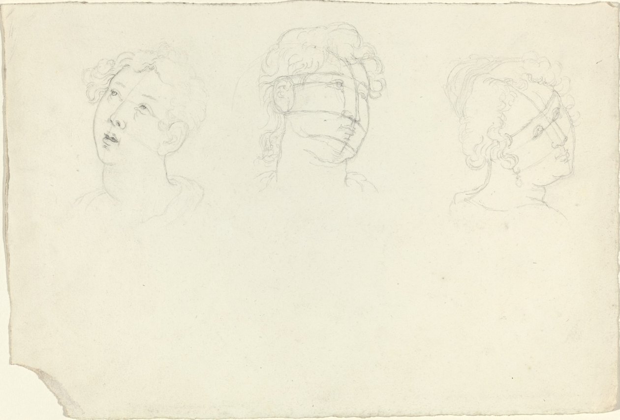 Maria Magdalenan ja kahden pyhän pää (?) tekijältä John Flaxman