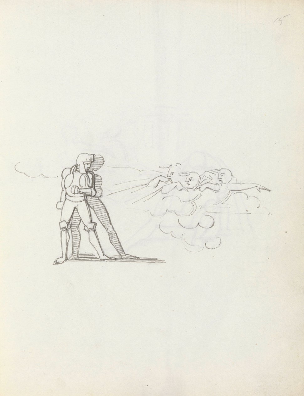 John Philip Kemble Hamletina, 1783 (kynä, muste ja pesu paperille) tekijältä John Flaxman