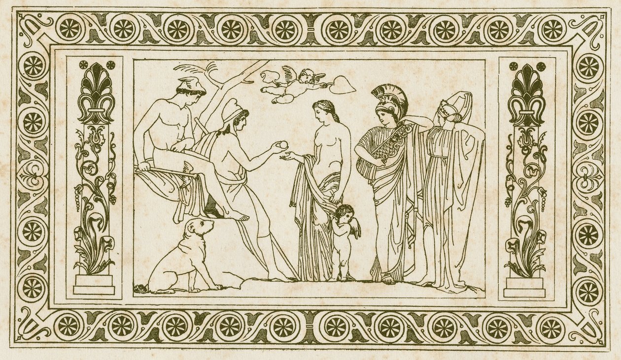 Pariisin tuomio (kuvitus) tekijältä John Flaxman