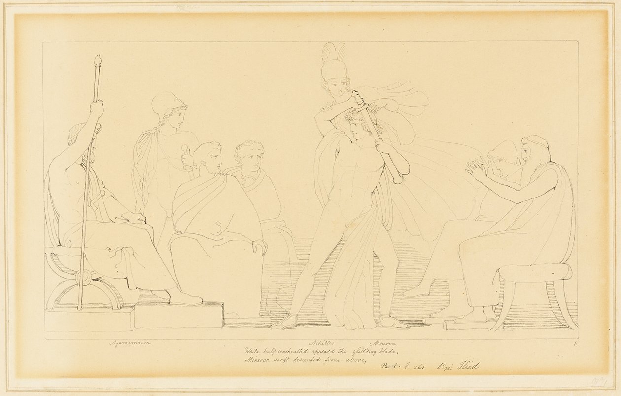 Minerva ja Akhilleus tekijältä John Flaxman