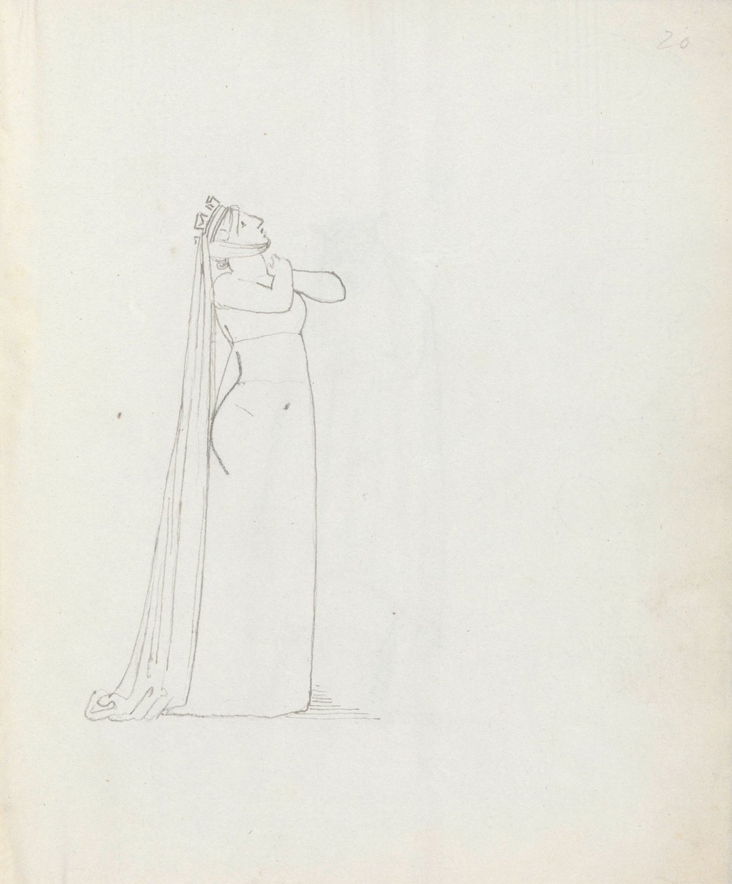 Mrs Siddons Constance, 1783 (kynä, muste ja pesu paperille) tekijältä John Flaxman