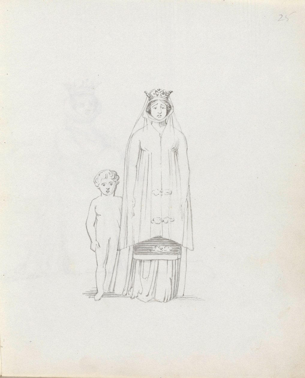 Mrs Siddons Constance lapsen kanssa, 1783 (kynä, muste ja pesu paperille) tekijältä John Flaxman