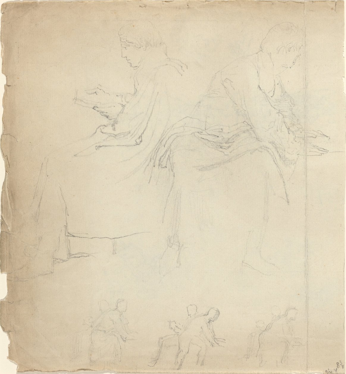 Tutkimusarkki [recto and verso] tekijältä John Flaxman