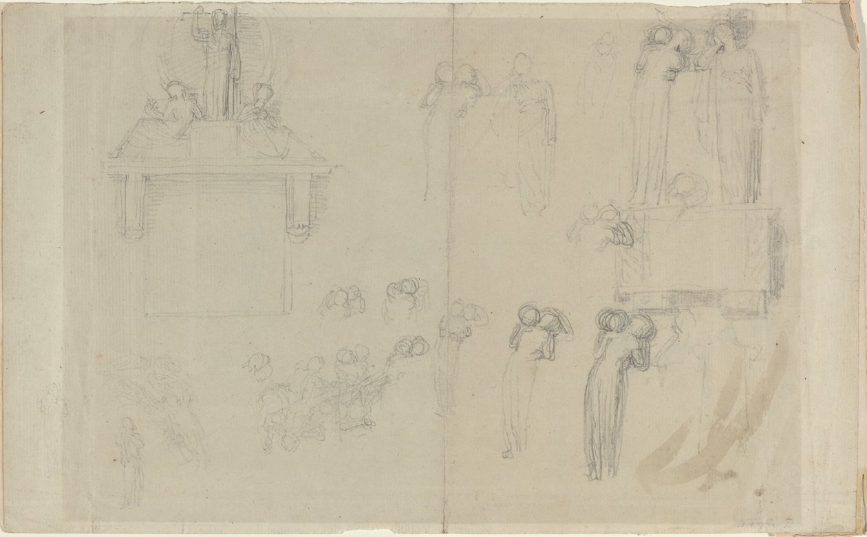 Tutkimusarkki [recto and verso] tekijältä John Flaxman
