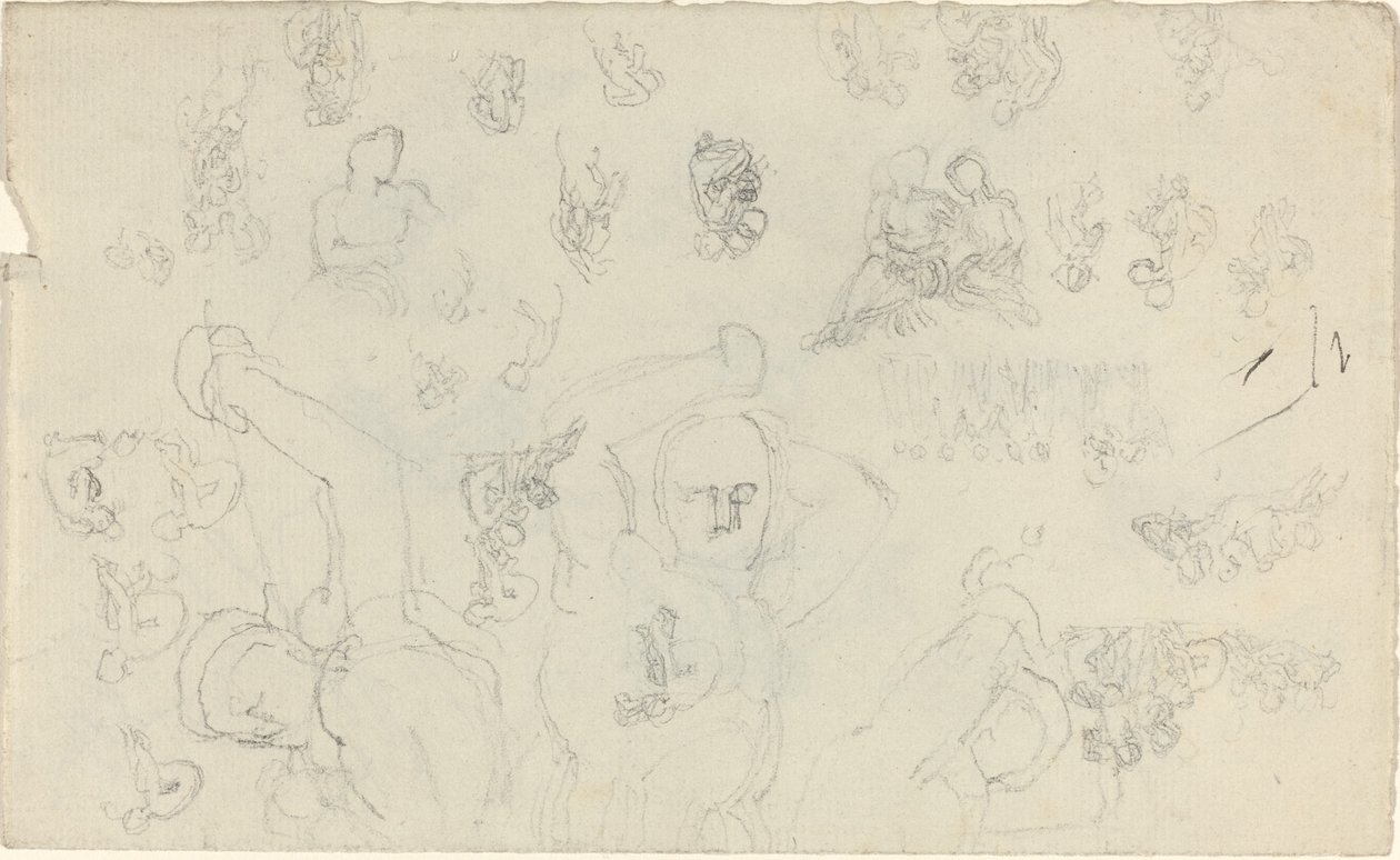 Tutkimusarkki [recto and verso] tekijältä John Flaxman