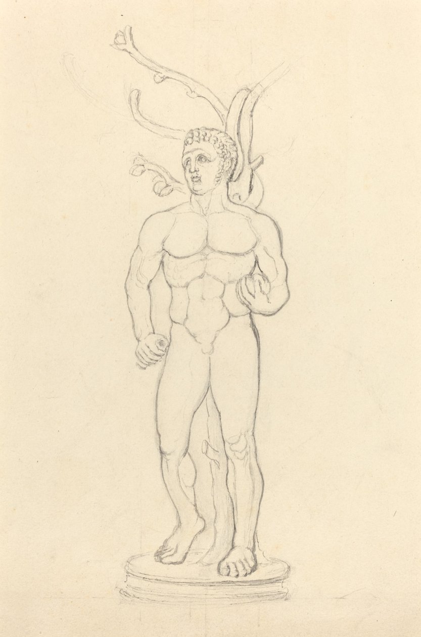 Miesalaston patsas puun edessä tekijältä John Flaxman