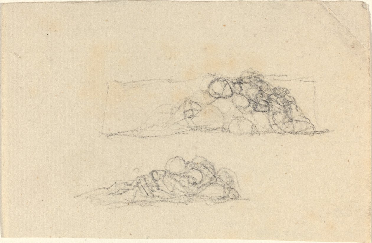 Kaksi ryhmää huddled hahmoja tekijältä John Flaxman