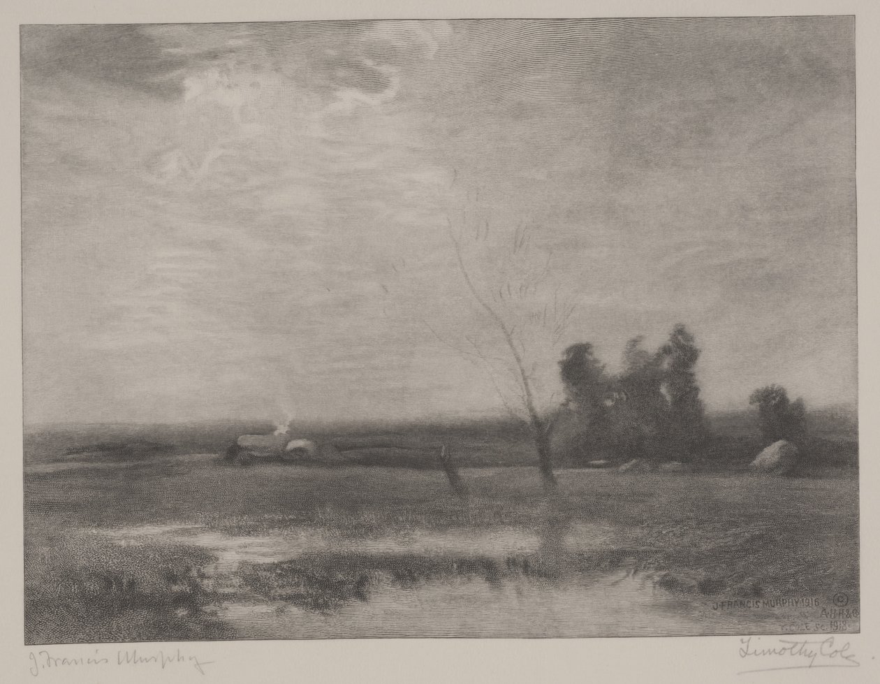 Lowlands Afternoon, printti Timothy Cole (1852-1931) tekijältä John Francis Murphy