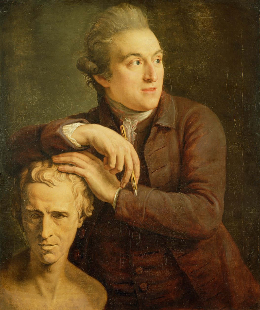 Joseph Nollekens (1737-1823) kasama ang kanyang dibdib ni Laurence Sterne (1713-68) 1772 finn tekijältä John Francis Rigaud