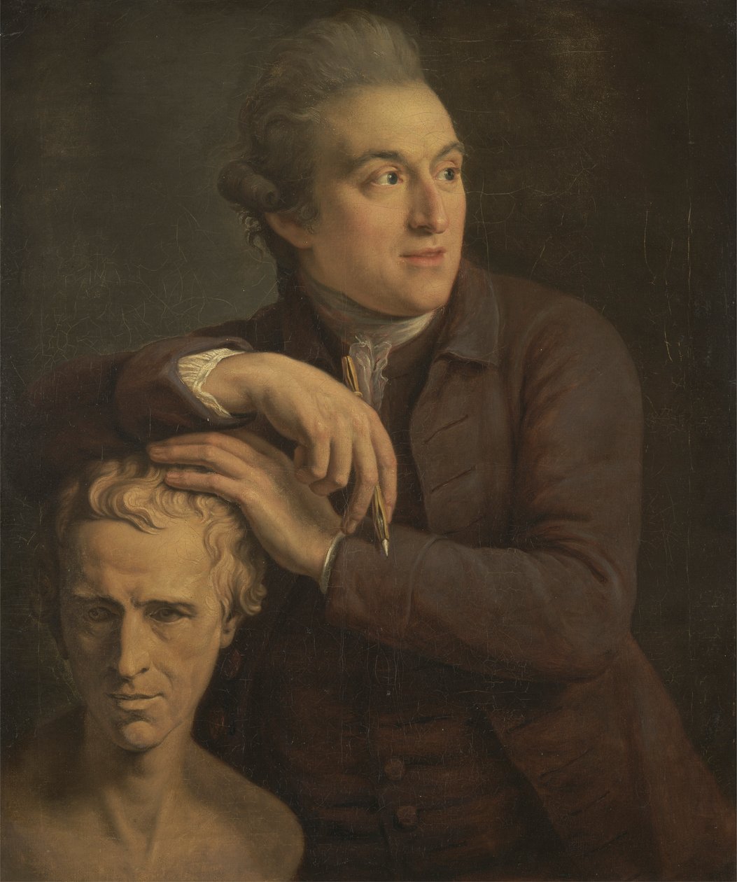 Joseph Nollekens Laurence Sternen rintakuvallaan tekijältä John Francis Rigaud