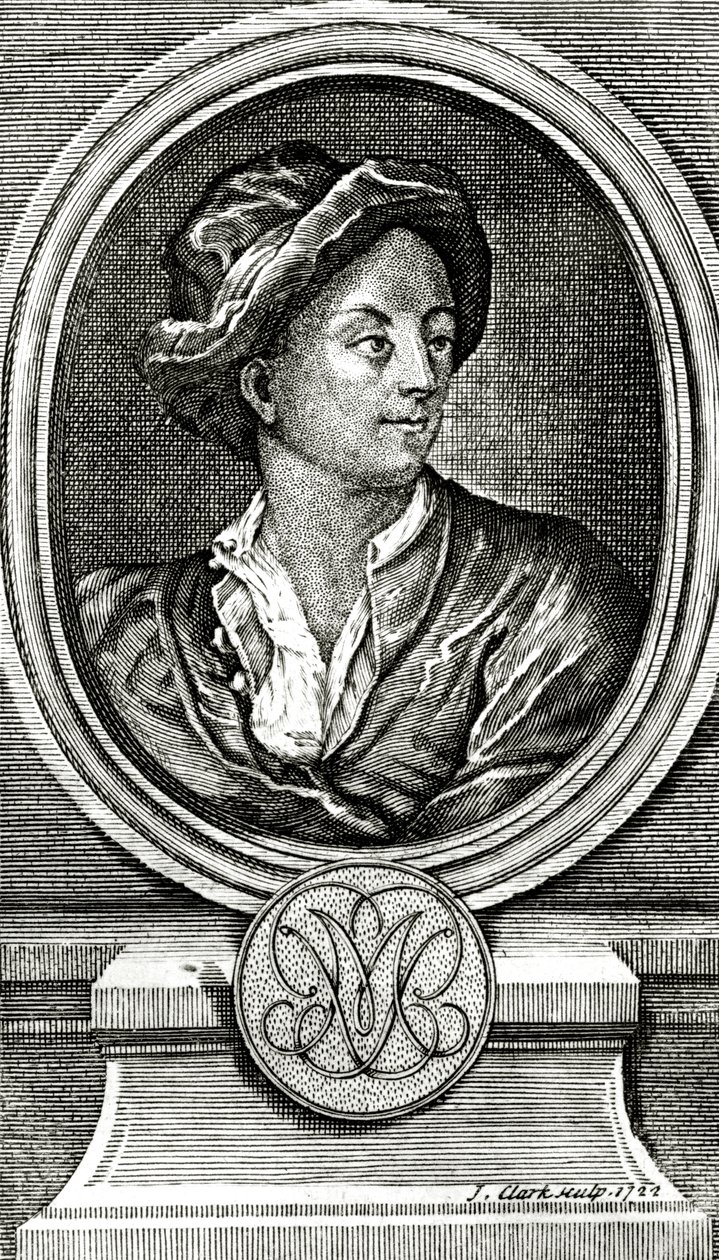 Matthew Prior, kaivertanut J. Clark, 1722 tekijältä John Francis Rigaud
