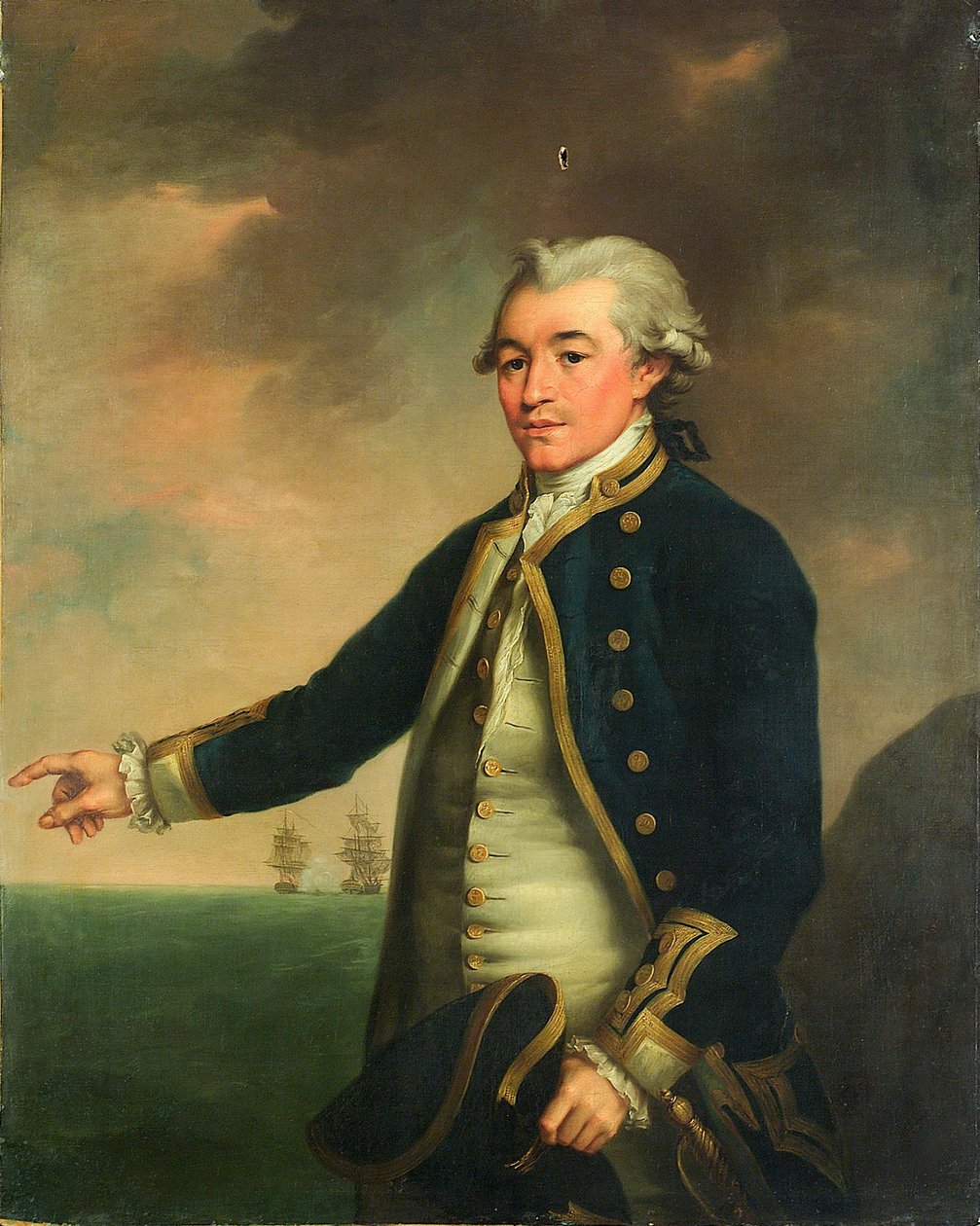 Kapteeni Peacockin muotokuva, noin 1780 (öljy kankaalle). tekijältä John Francis Rigaud