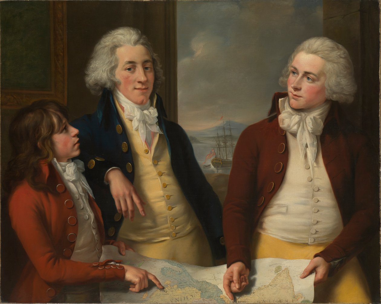 The Money brothers: William (1769-1834), James (1772-1833) ja Robert Taylor (1775-1803). tekijältä John Francis Rigaud