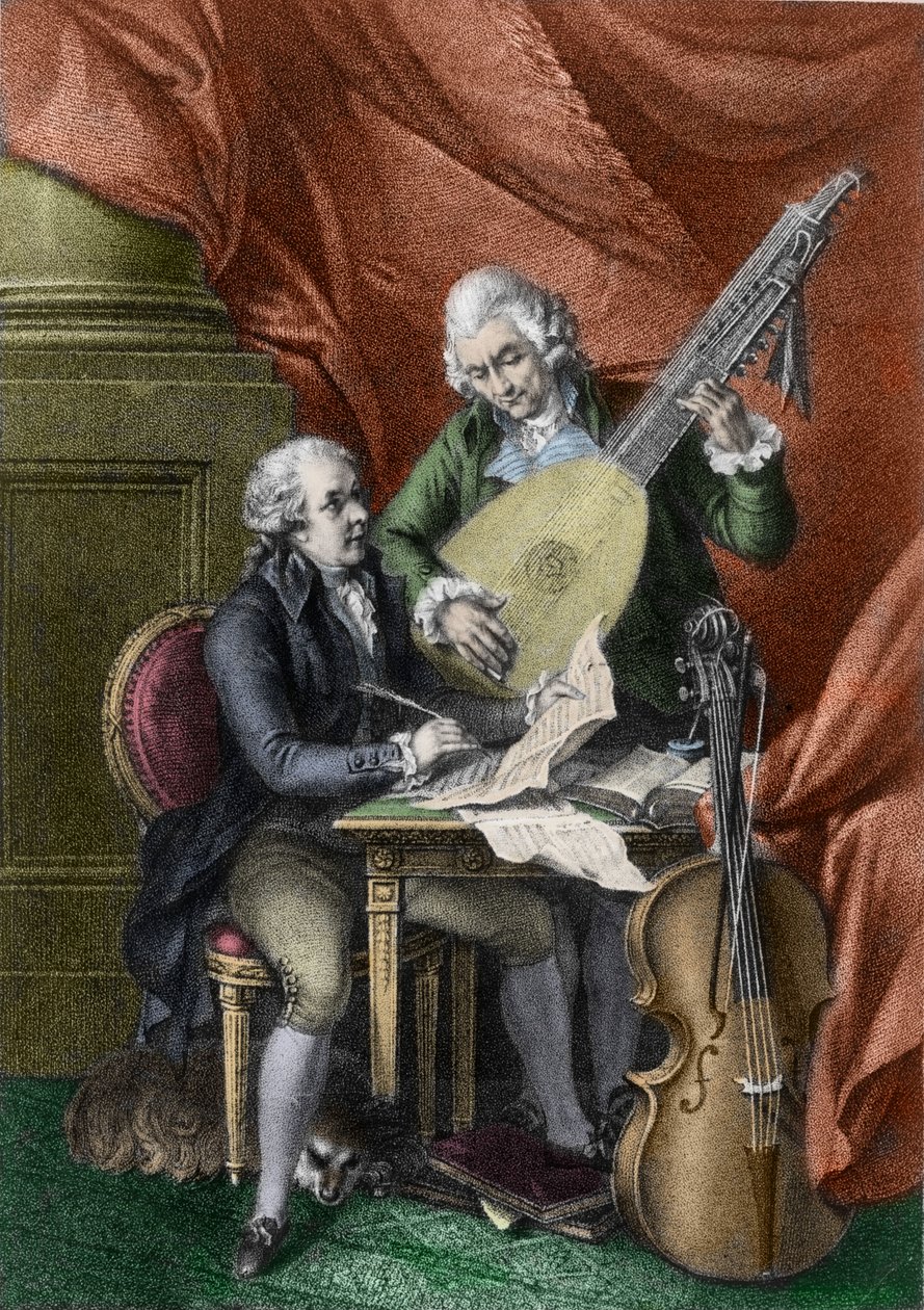 Wolfgang Amadeus Mozart ja Franz Joseph Haydn tekijältä John Francis Rigaud