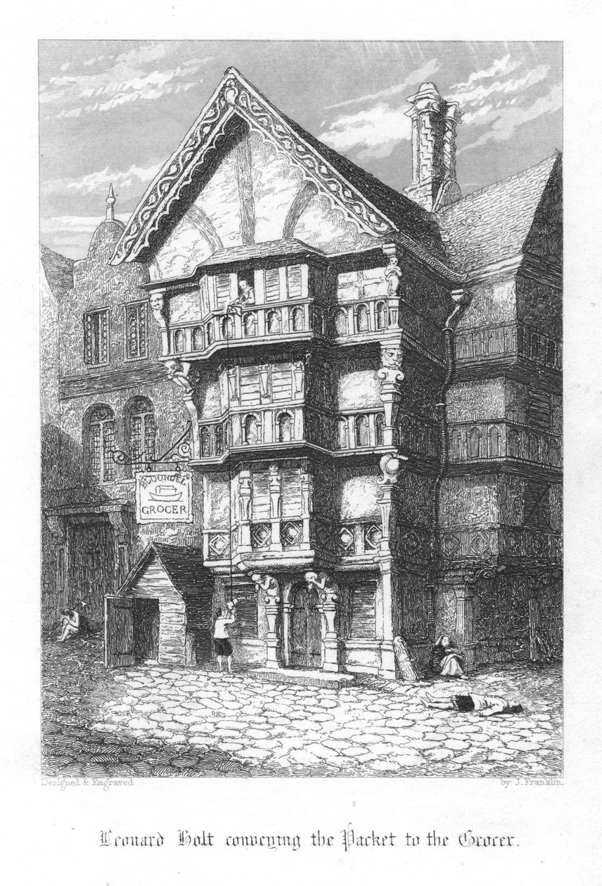 Kohtaus William Harrison Ainsworthin elokuvasta Old St Pauls, 1855 tekijältä John Franklin